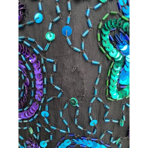 Vintage Retro 1980's Lawrence Kazar Fully Sequinned Evening Dress size Large - Picture 14 of 14